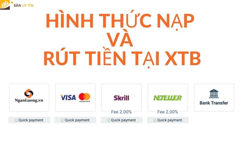 Hình thức nạp và rút tiền tại XTB