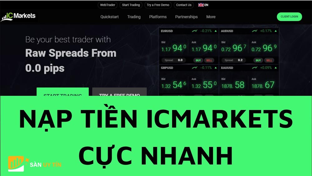 Gửi và rút tiền tại sàn ICMarkets