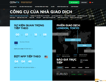 Công cụ của nhà giao dịch tại sàn OctaFX
