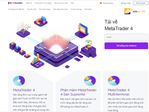 MT4 là một phần mềm phổ biến được MTrading cung cấp cho trader