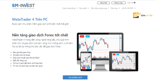 SM INVEST chỉ sử dụng duy nhất phần mềm MT4