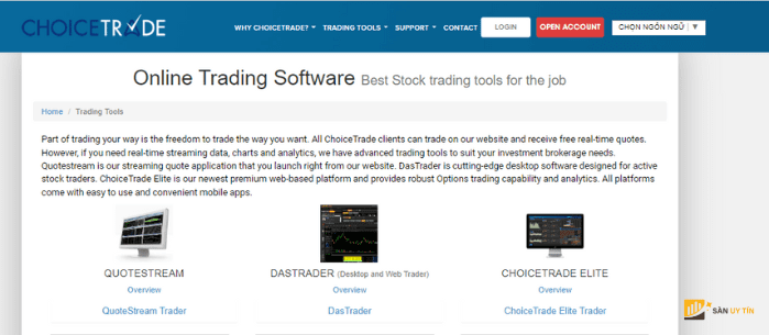 ChoiceTrade có sự đa dạng trong nền tảng giao dịch