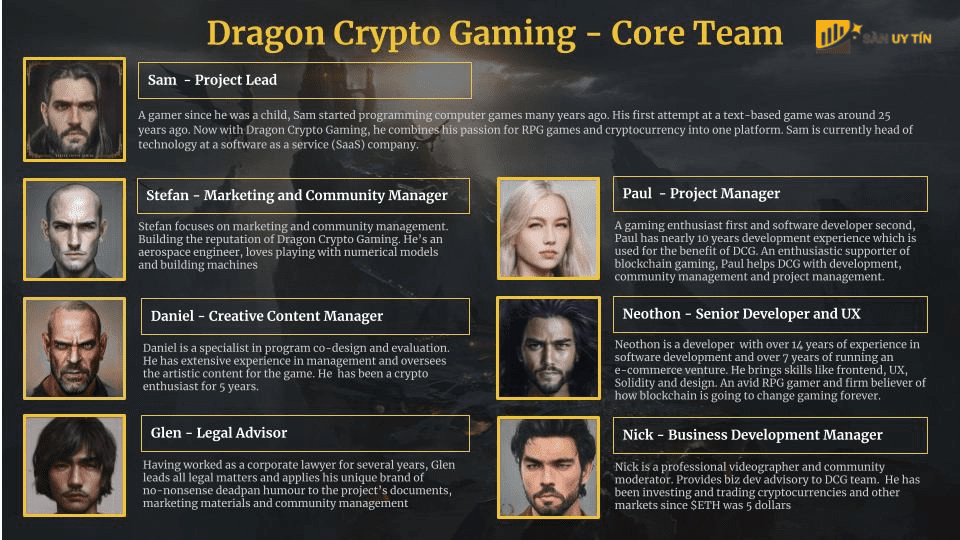 Đội ngũ phát triển dự án Dragon Crypto Gaming