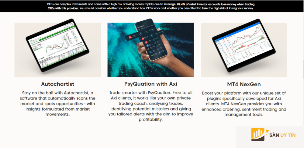 AxiTrader chỉ cung cấp nền tảng giao dịch MT4