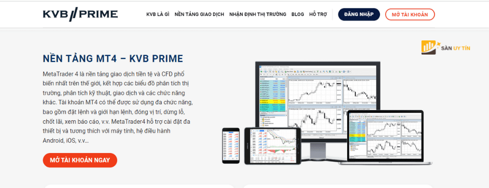 KVB Prime hiện chỉ cung cấp nền tảng giao dịch MT4