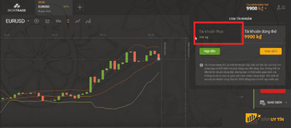 Giao dien cua man hinh chinh IronTrade