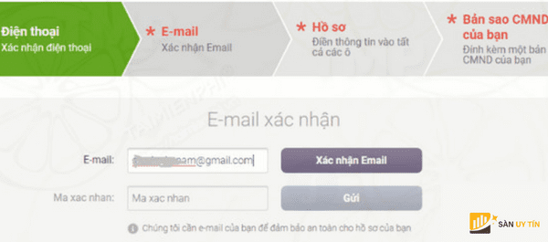 Trader xac nhan danh tinh qua Email