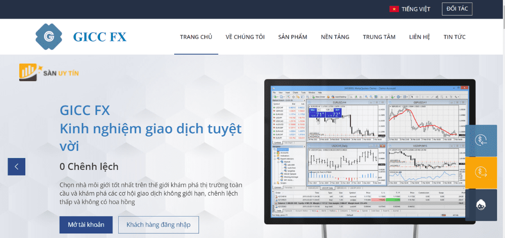 GICC FX cung cap cho khach hang cua minh tuy chon giao dich tren MT5