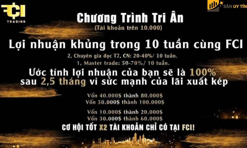 FCI lua dao trader voi cam ket loi nhuan khung