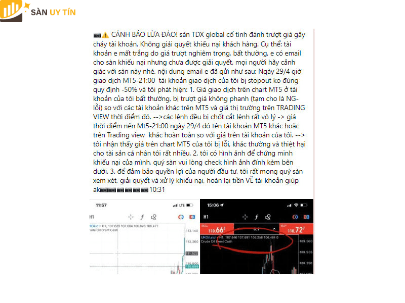 TDX Global co tinh danh truot gia stop out khong dung quy dinh dan toi chay tai khoan trader