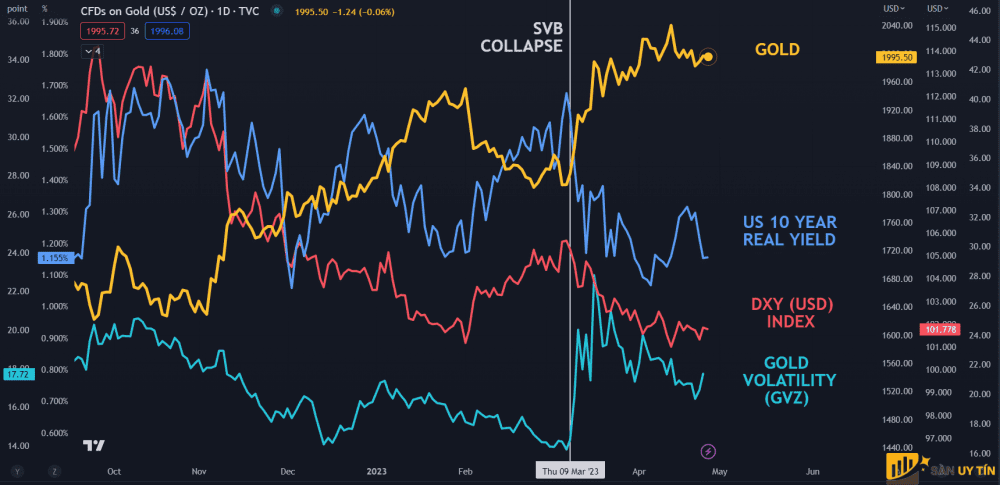 Bieu do vang so voi Do la My DXY