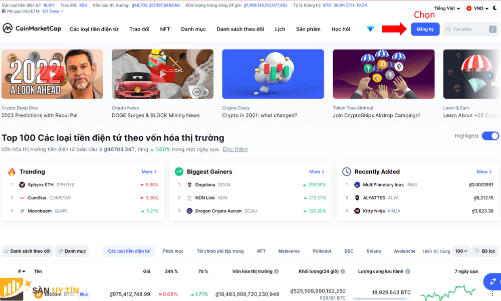 Cach dang ky tai khoan tai CoinMarketCap b1