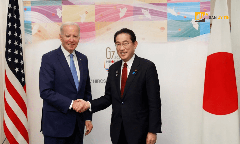 Tong thong Hoa Ky Joe Biden va Thu tuong Nhat Ban Fumio Kishida hoi nghi nhom G 7