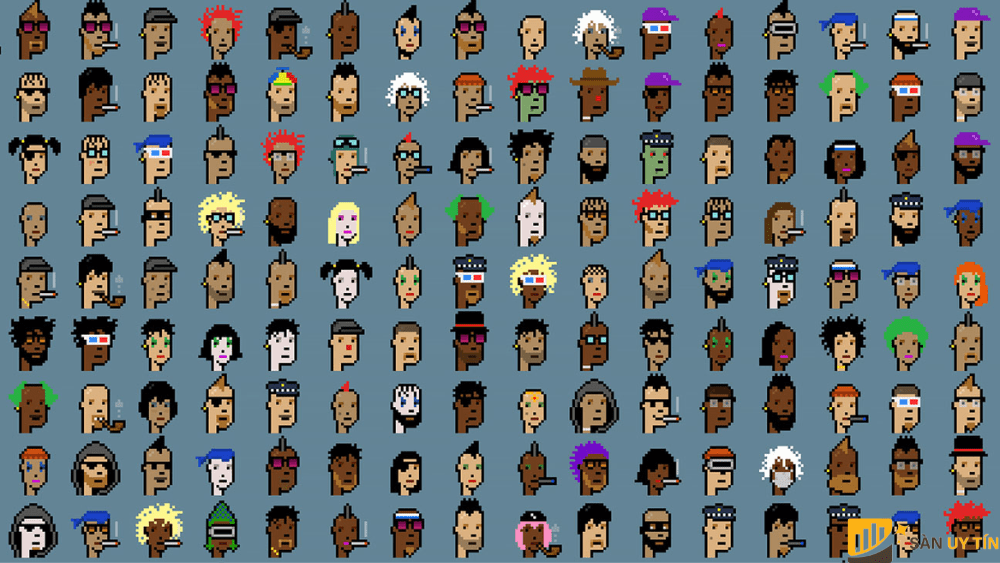 Cryptopunks la hinh dai dien nghe thuat 24x24 pixel duoc phat hanh vao nam 2017